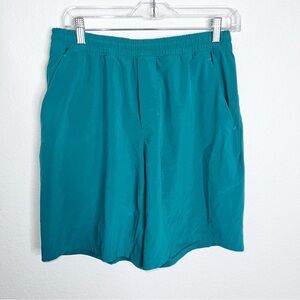 Lululemon Shorts Men Large Pace Breaker Lined Green Training 9” Teal Lagoon b14
